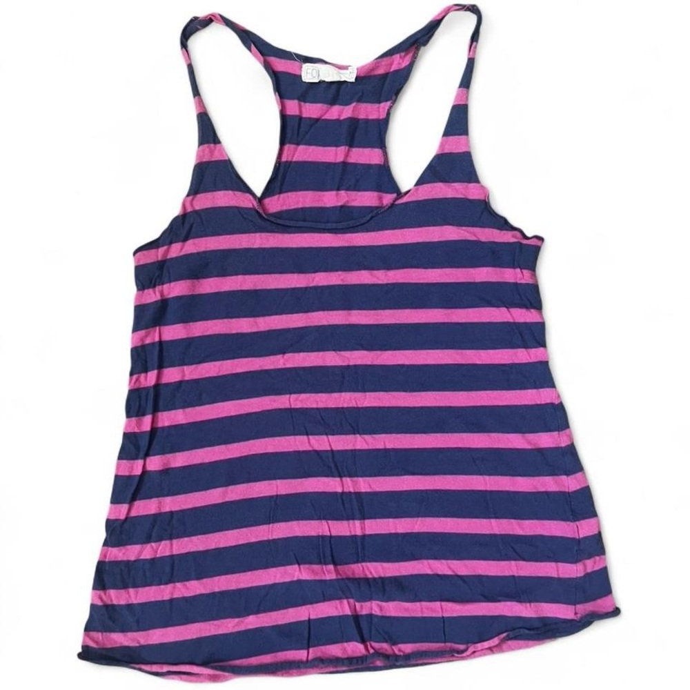 Forever 21 Pink and Blue Striped Tank Top